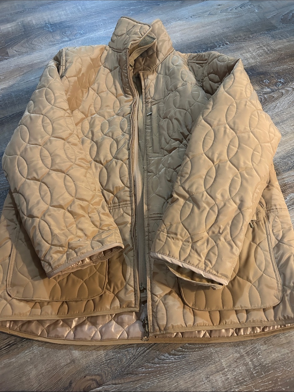 Prologue Quilted Puffer Jacket in Light Tan